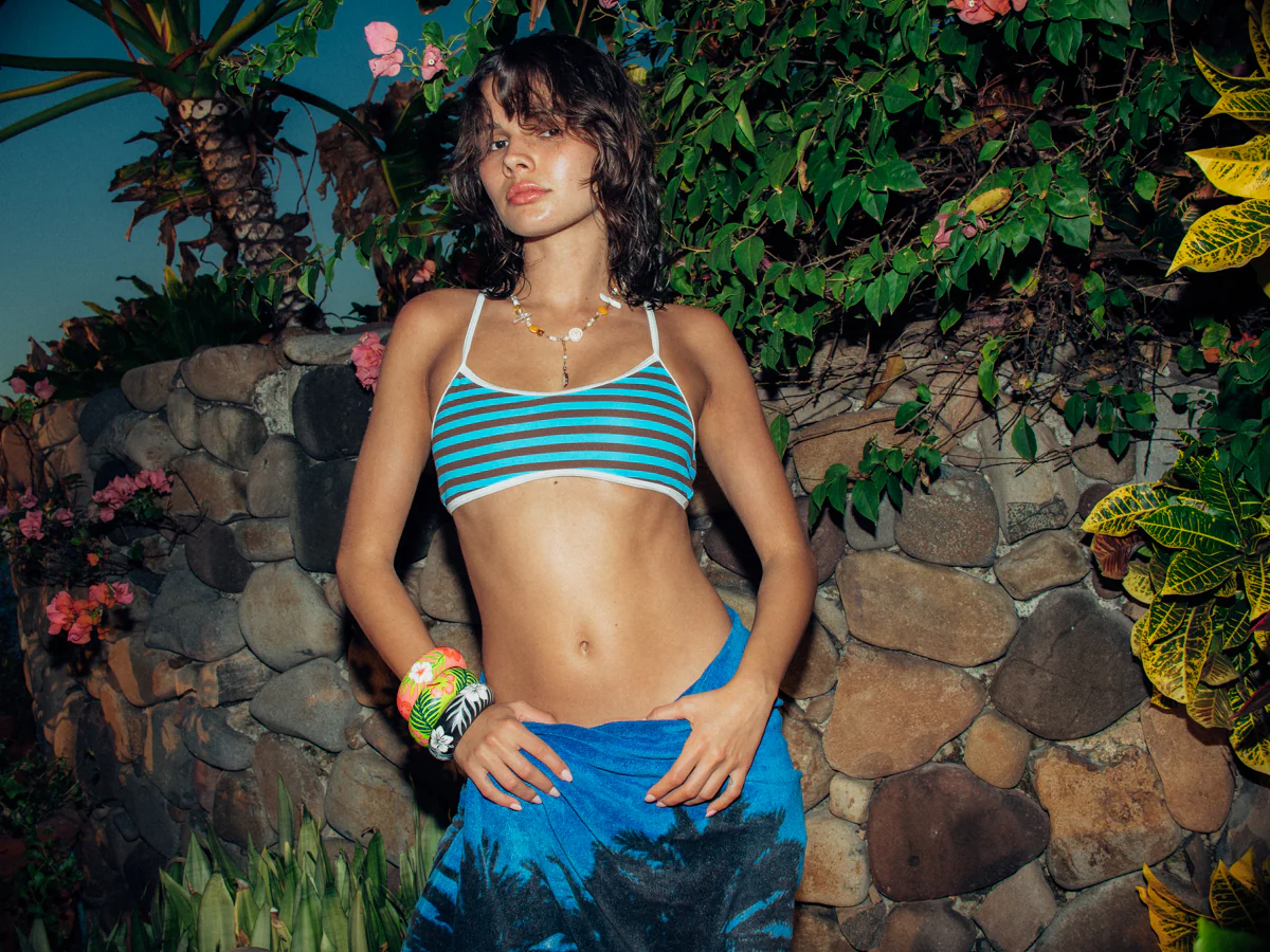 carla cross back top / baby stripe - Image 4