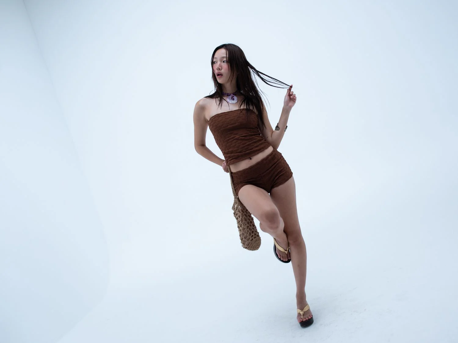 kelly tube top / brown logo terry - Image 7