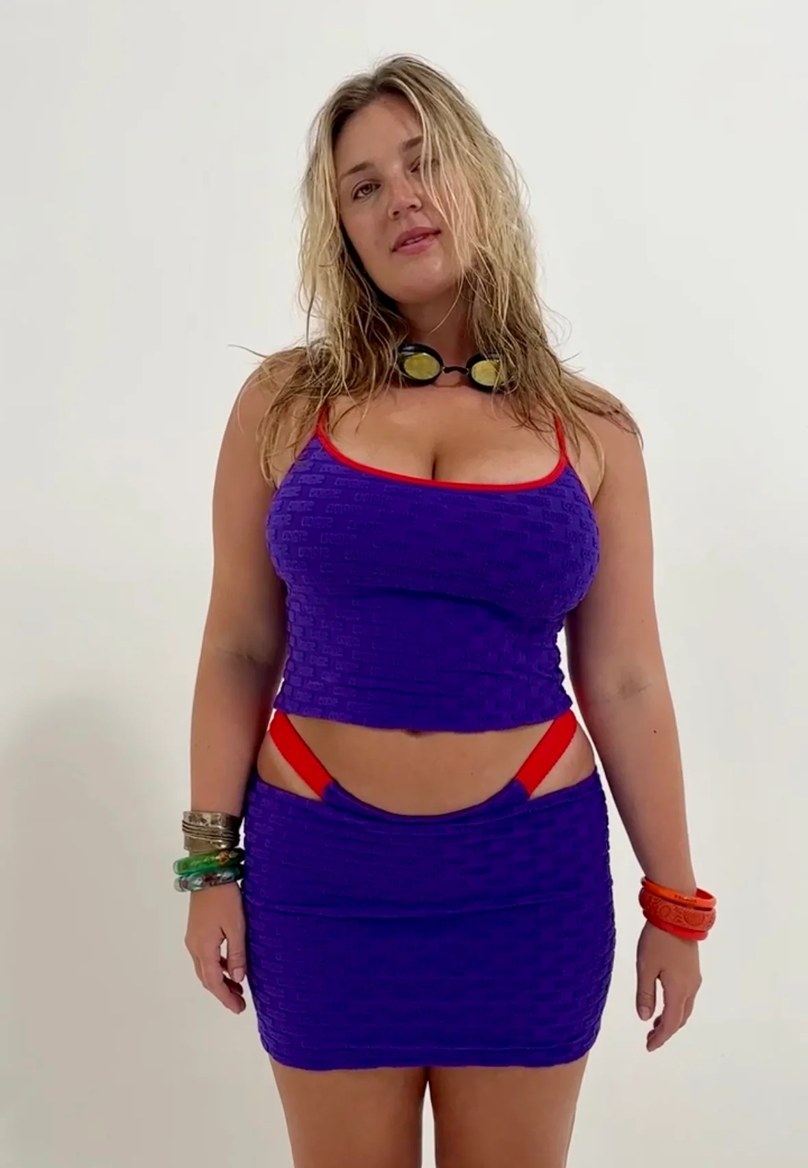 petra skirt / purple logo terry - Image 3