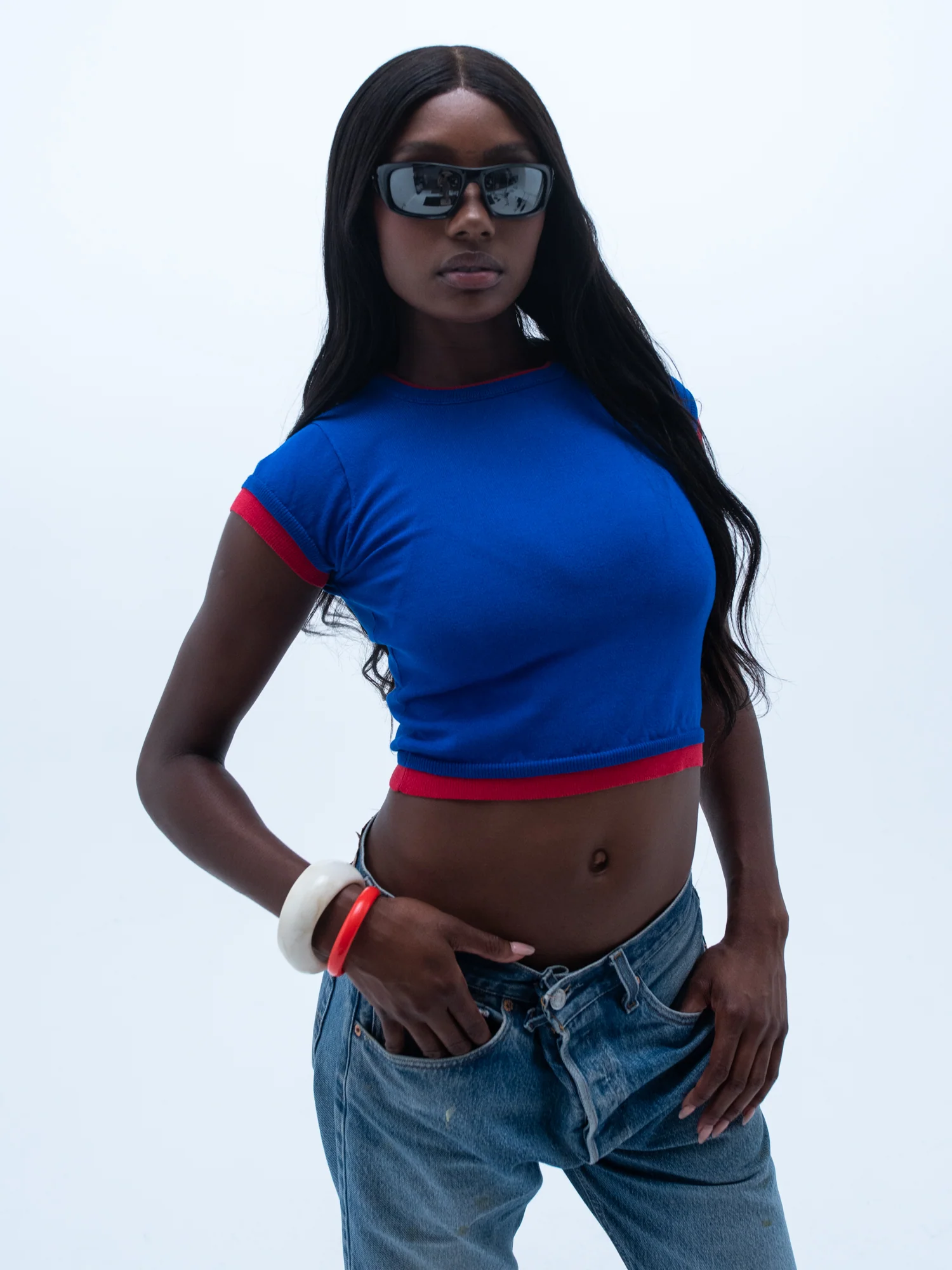 shelly knit tee / blue - Image 4