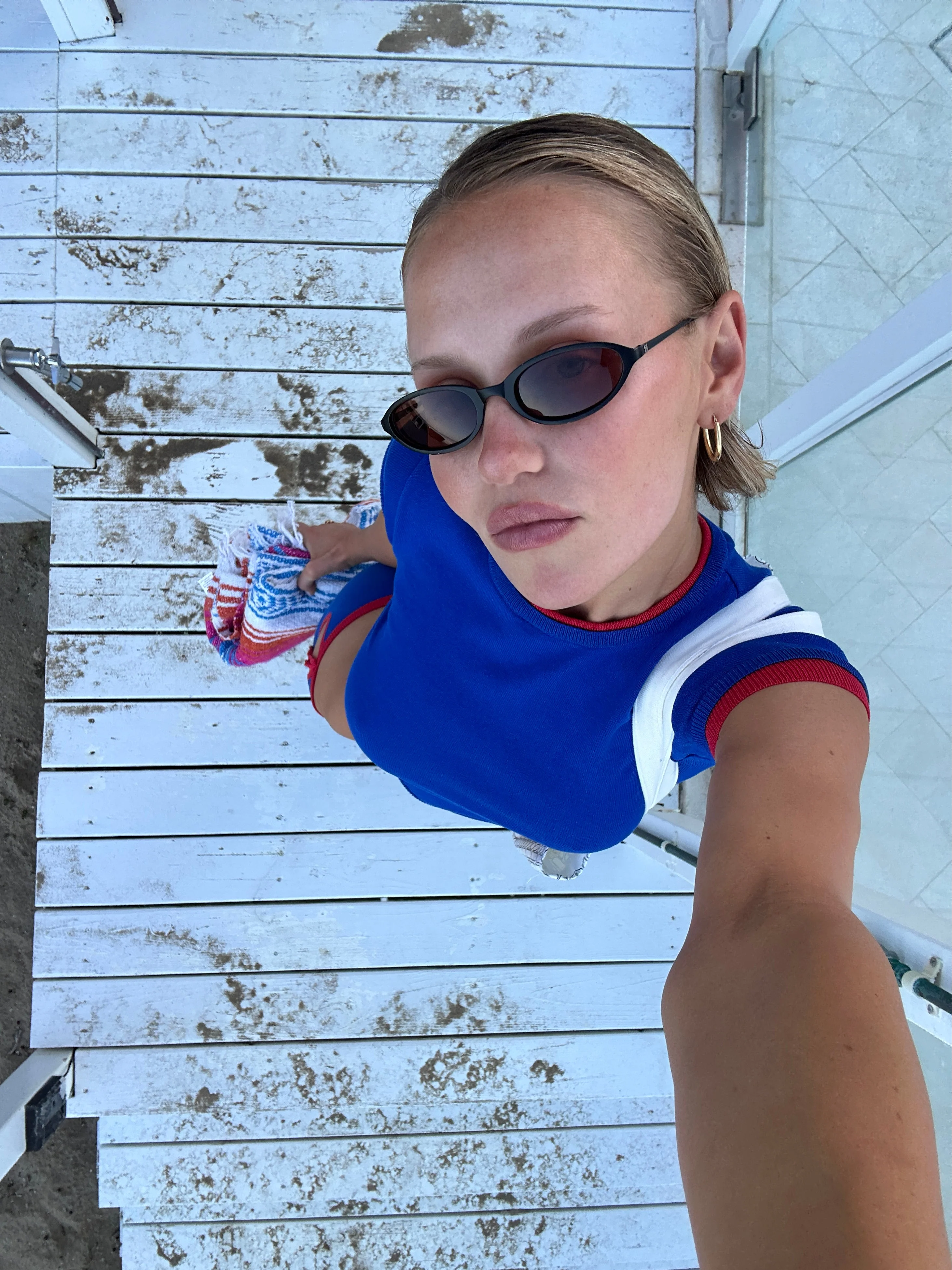 shelly knit tee / blue - Image 6