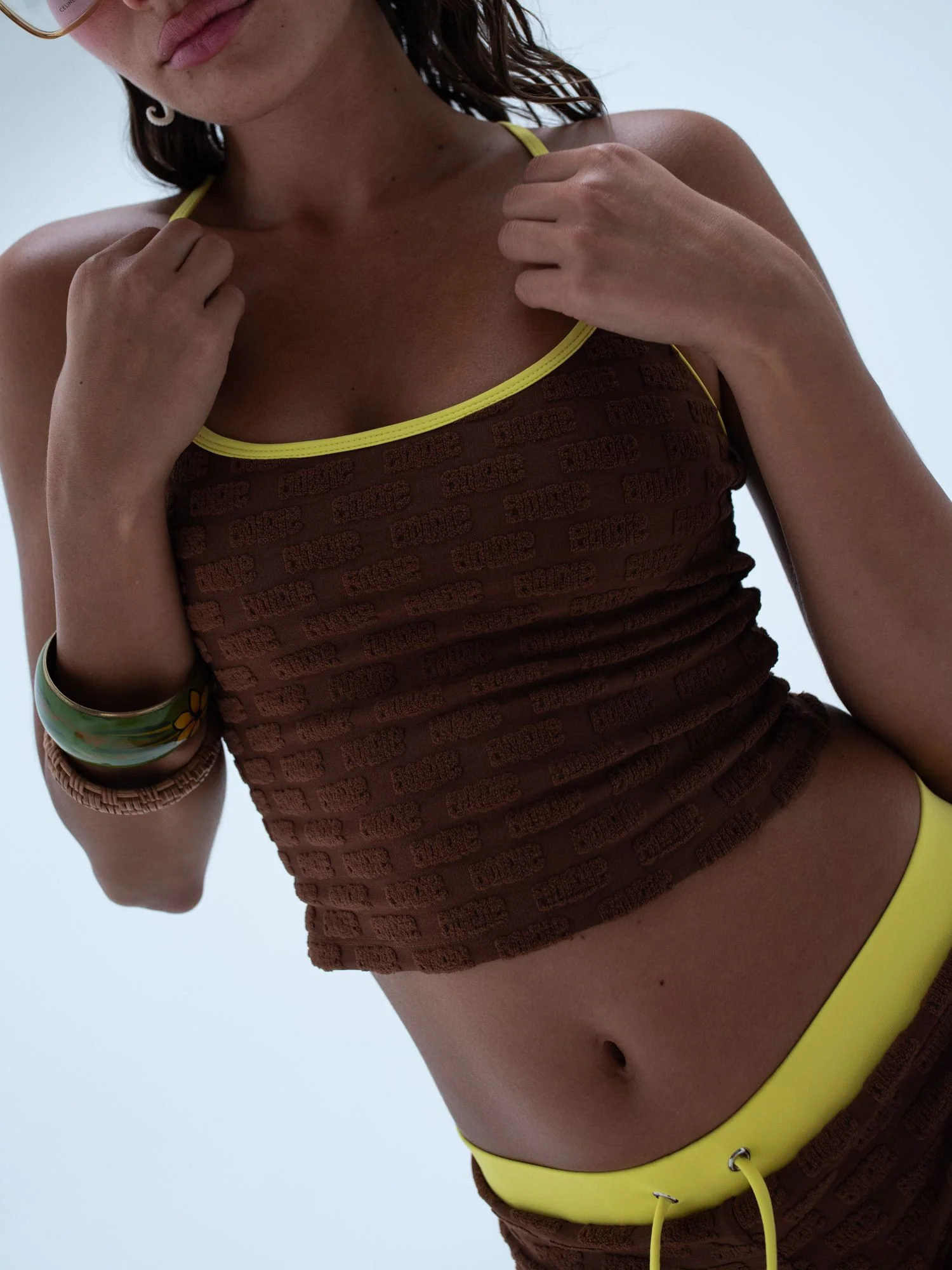 sonia tank top / brown logo terry - Image 3