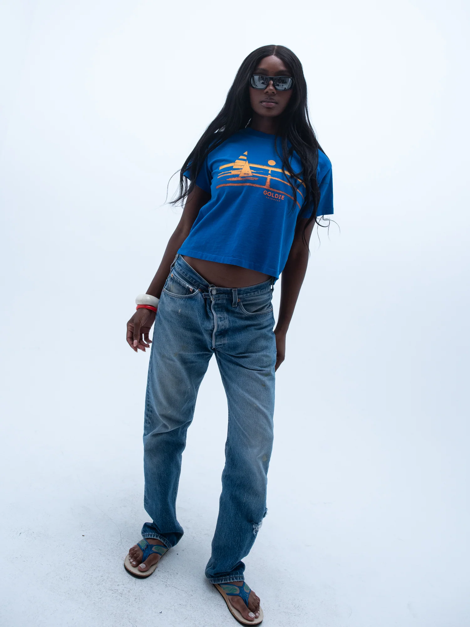 tourist tee / goldie sunset / blue - Image 4
