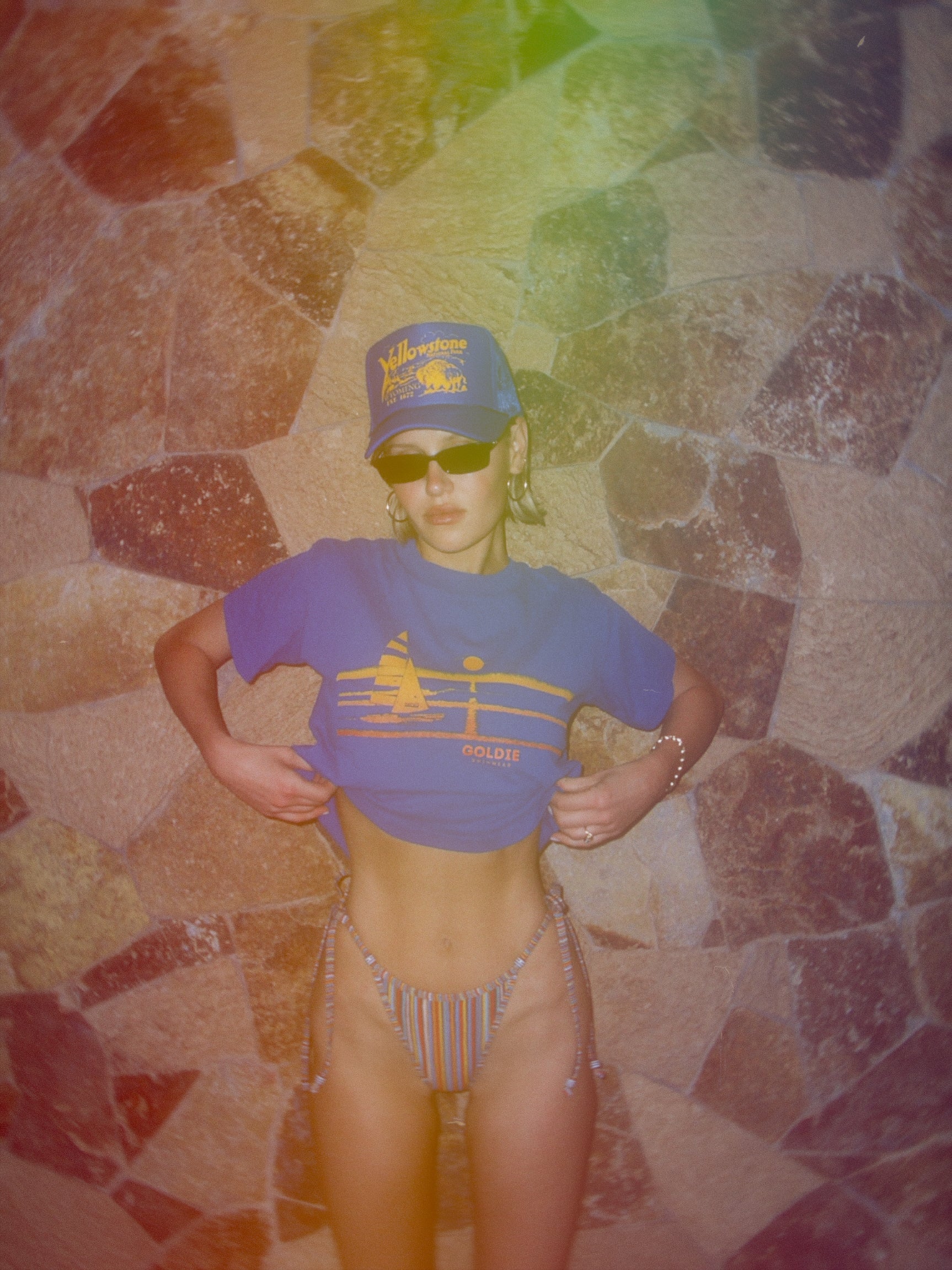 tourist tee / goldie sunset / blue - Image 5